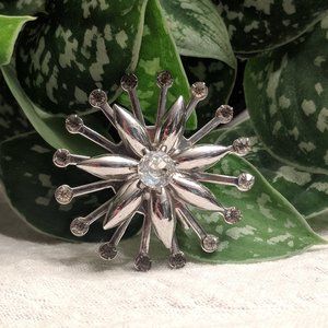 Vintage Silver Starburst Brooch
